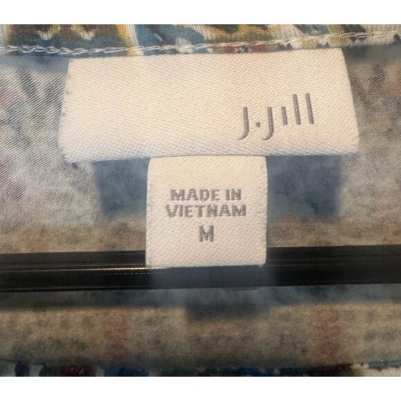 J Jill Floral Paisley Tapestry Print Long Sleeve Womens Knit Tunic Top M Boho - Picture 5 of 12